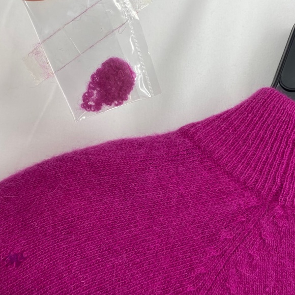 Richards & Jones Womens Large Vintage Pullover Sweater Fuchsia Pink Wool Angora - Picture 12 of 14